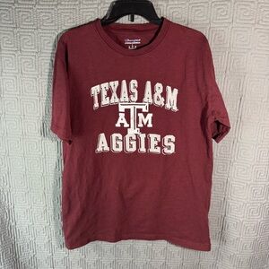 Champion T-Shirt Men Size Large Maroon Texas A&M Aggies 100% Cotton Short Sleeve
